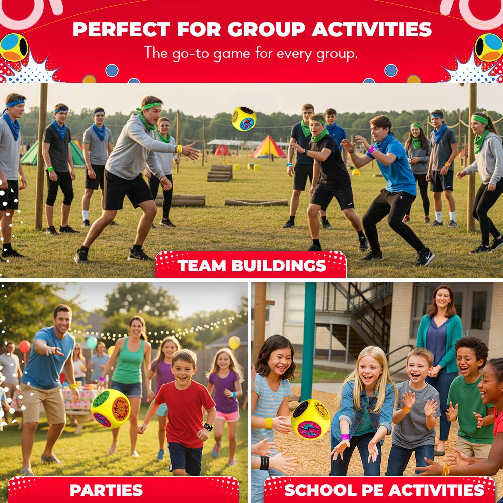 PERFECT FOR GROUP ACTIVITIES  
The go-to game for every group.

TEAM BUILDINGS

PARTIES

SCHOOL PE ACTIVITIES