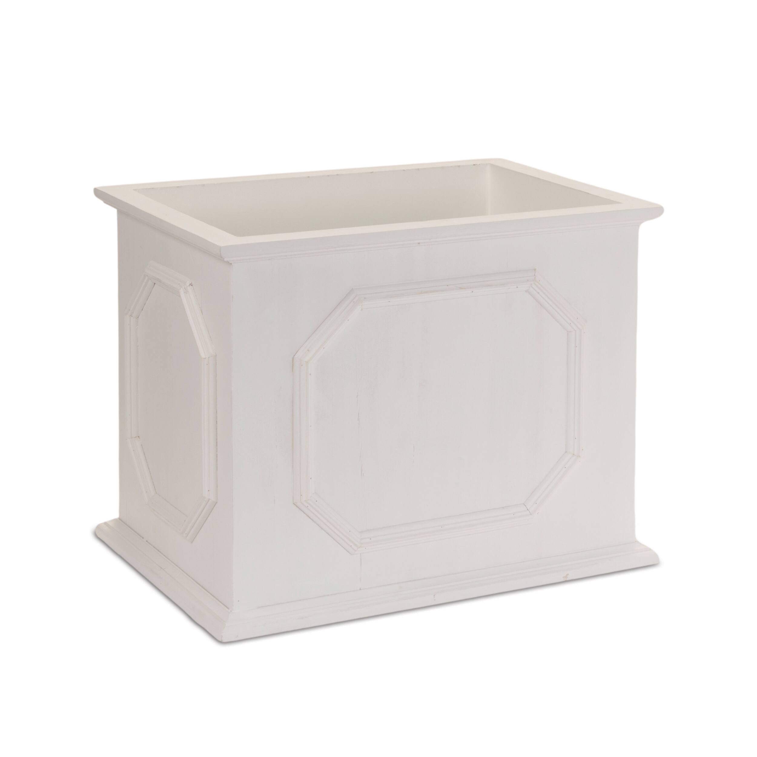 Left. BreeBe - Wooden Box Planter (Set of 3) - White.