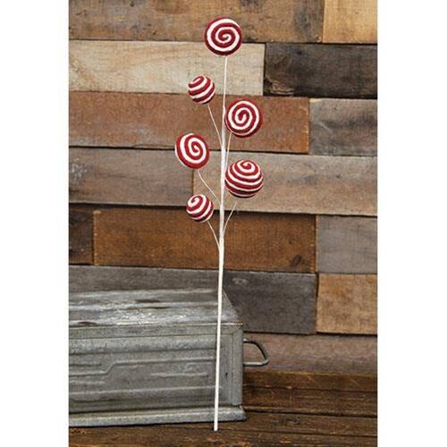 Angle. BreeBe - Peppermint Ball & Lollipop Spray - 23.5" - Red.