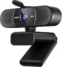 Front. EMEET - EMEET C960 2K Webcam with Microphone, 2K QHD, 2 Noise-Reduction Mics, TOF Autofocus Streaming Webcam with Privacy Cover,.