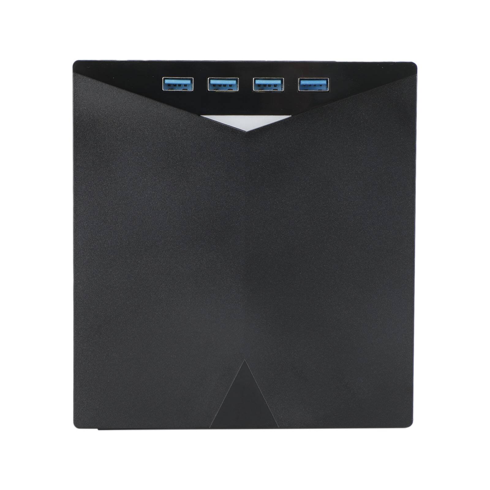 Alt View 4. Topteng - 7-in-1 External DVD Drive with 4-Port USB 3.0 Hub & Card Reader - CD/DVD Burner, USB-C for Laptop/PC/Mac.