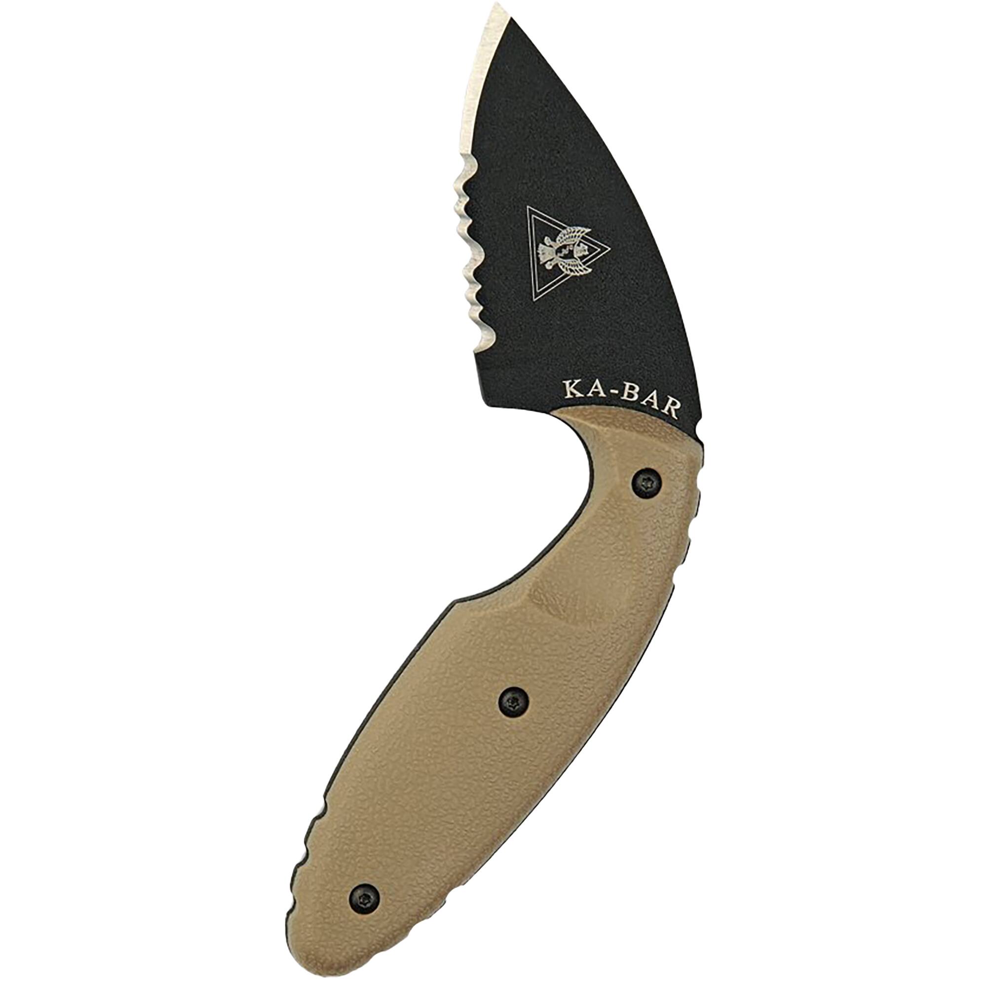 Front. KA-BAR - KA-BAR 2.313" Blade Original TDI Half Serrated Knife w/ Sheath and Clip - Brown.
