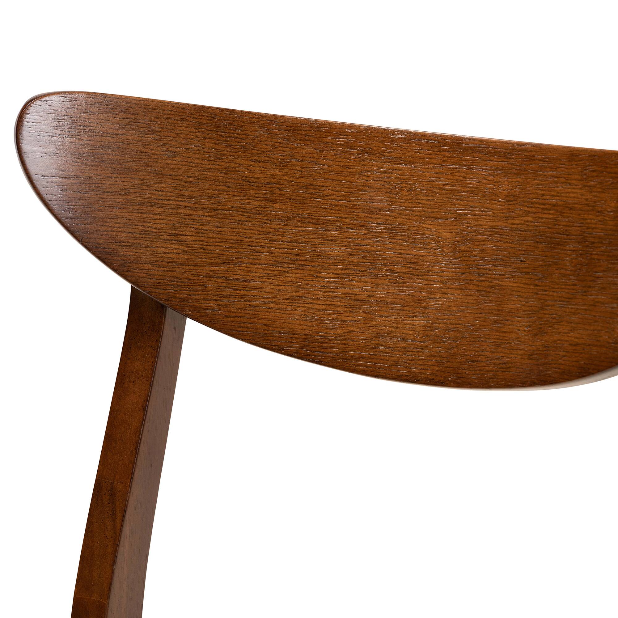 Left. Baxton Studio - Parlin Mid Century Fabric Upholstered and Finished Wood 4-Piece Dining Chair Set - Light Beige/Walnut Brown.