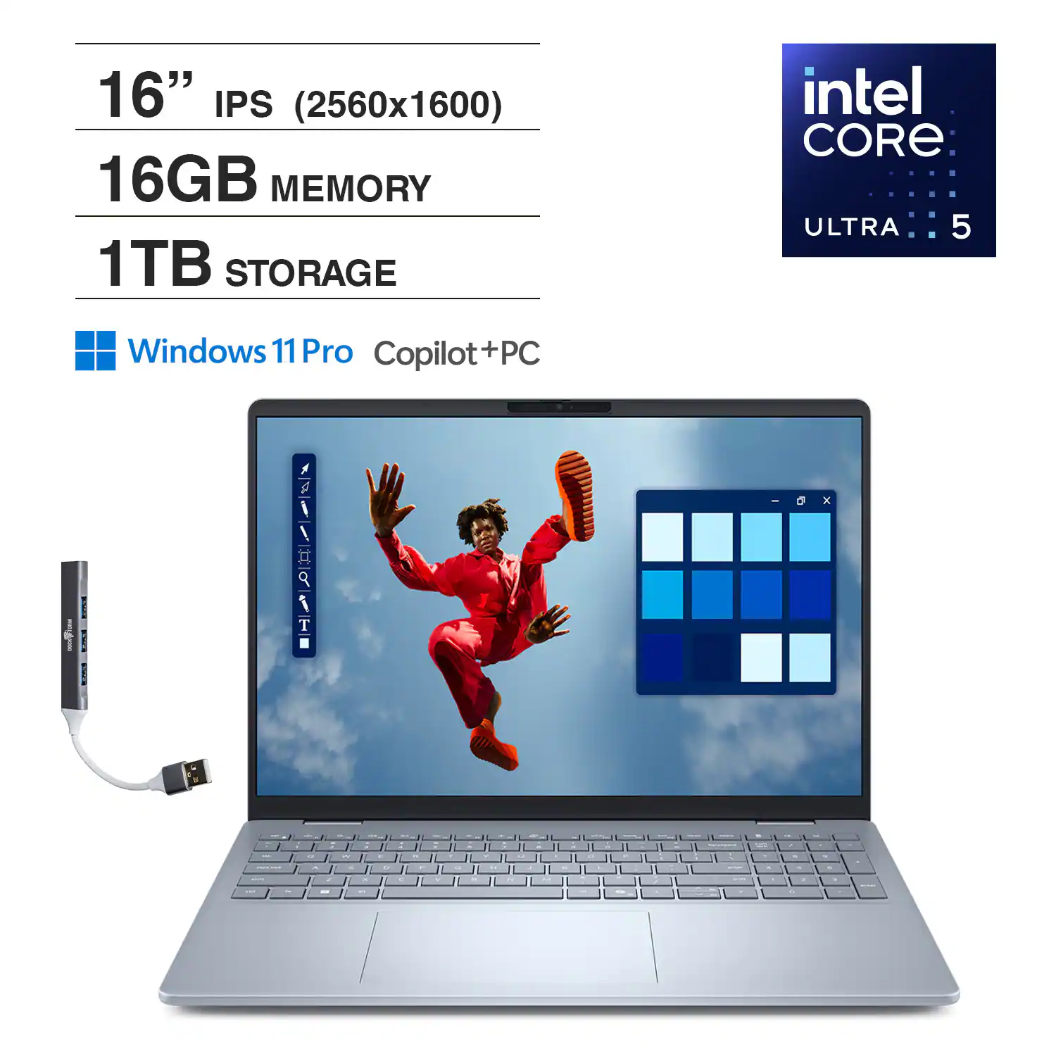 16" IPS (2560x1600)  
16GB MEMORY  
1TB STORAGE  
intel CORE ULTRA 5  
Windows 11 Pro Copilot+PC