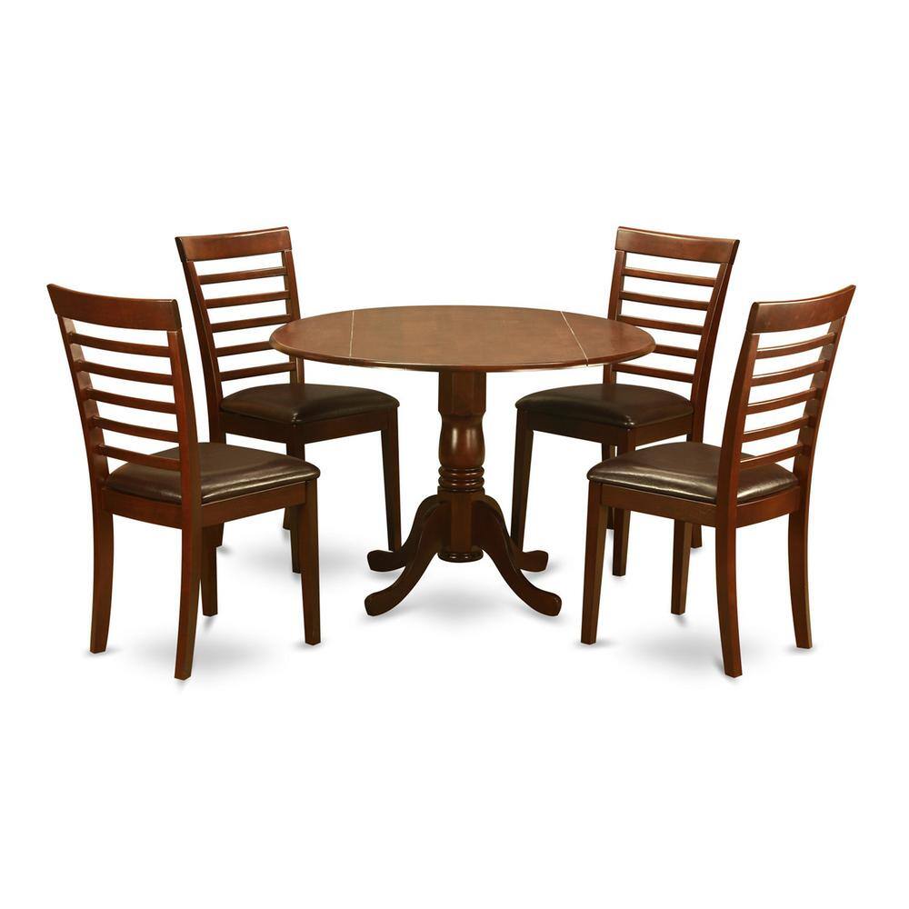 Back. East West Furniture - 5 Pc small Kitchen Table and Chairs set-small Kitchen Table and 4 Dining Chairs - Mahogany.