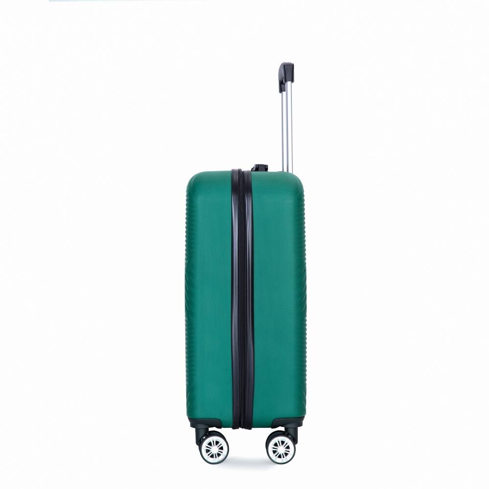 Alt View 4. Ropilly - Ropilly 4 Piece Luggage Set Dark Green Hard Shell Suitcase with 14 Inch Cosmetic Case - Dark Green.