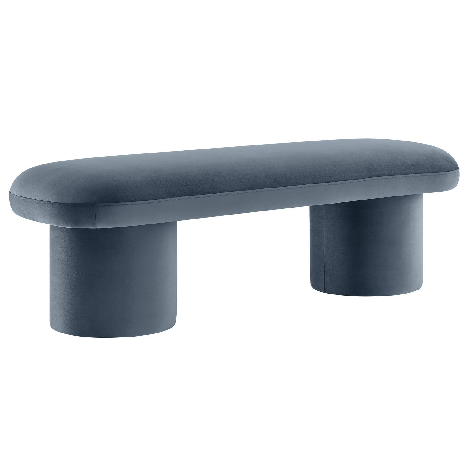 Front. Modway - Orla Performance Velvet Bench by Modway - Blue.
