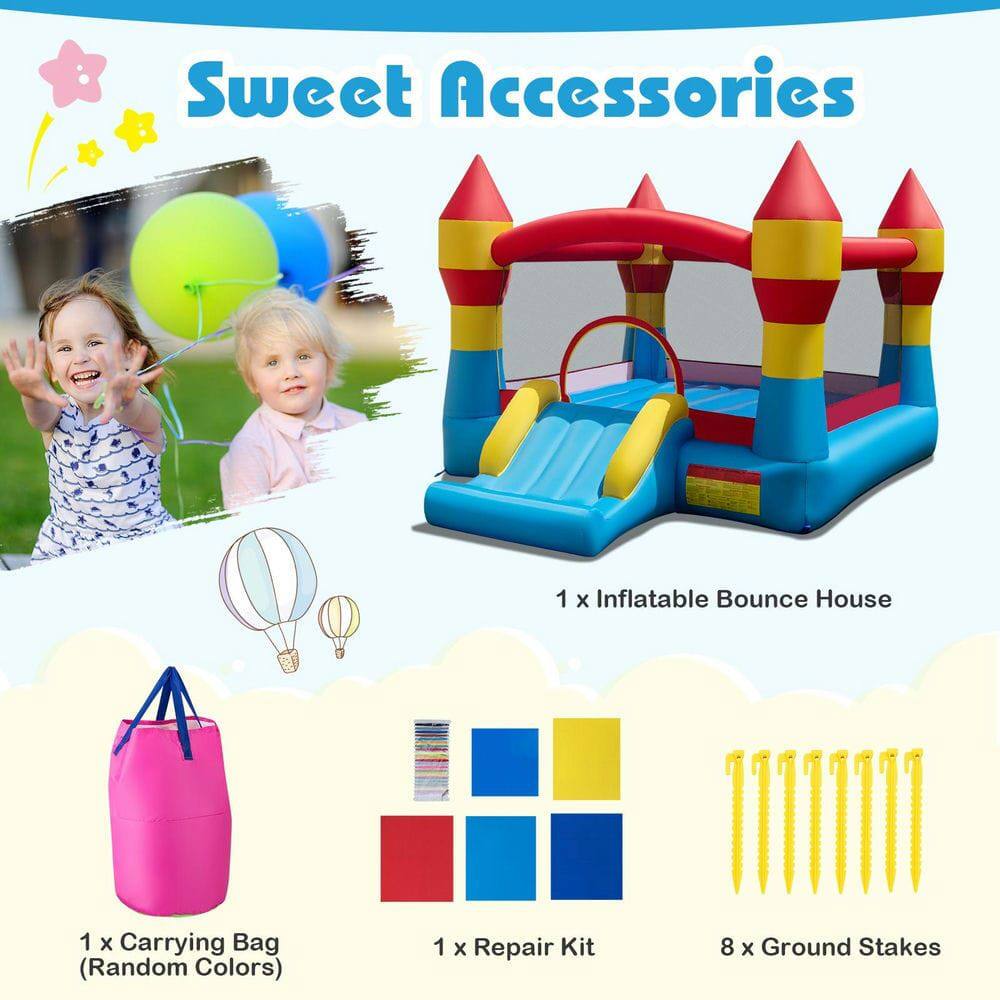 Sweet Accessories  
1 x Inflatable Bounce House  
1 x Carrying Bag (Random Colors)  
1 x Repair Kit  
8 x Ground Stakes
