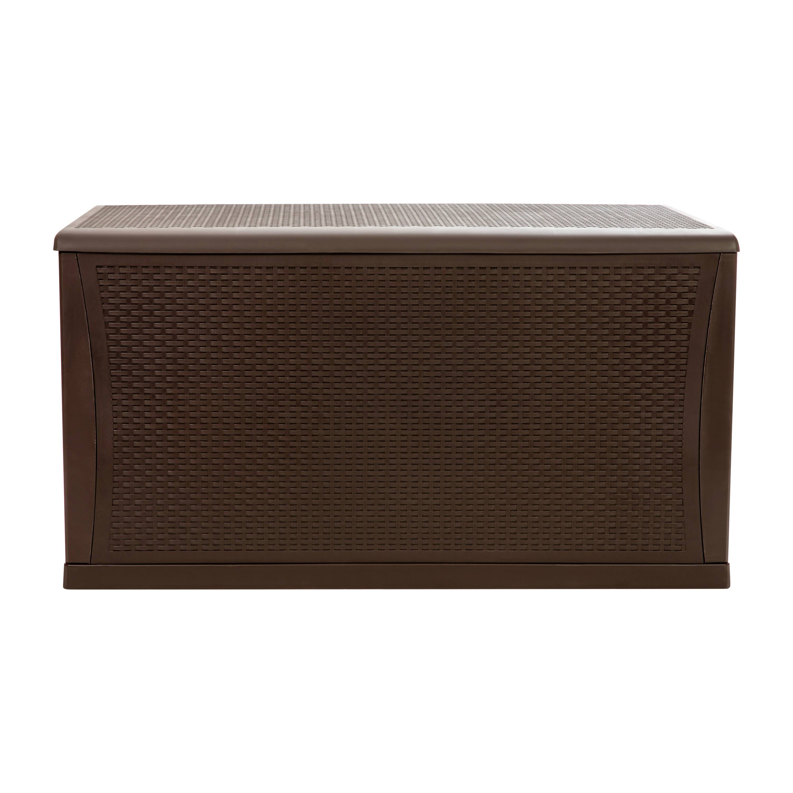 Alt View 5. Emma + Oliver - 120 Gallon Plastic Deck Box for Outdoor Patio Storage & Deck Organization - Brown.