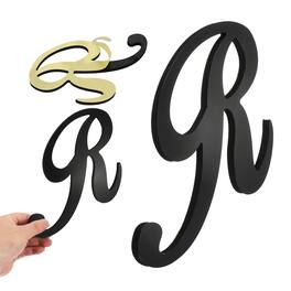 Unique Bargains - 3D Alphabet Mirror Wall Sticker, 9" Acrylic Letter R Self-Adhesive Home Decor for Living Room, Bedroom - Black