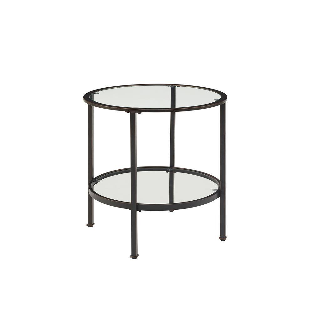 Back. Crosley Furniture - Aimee Side Table - Oil Rubbed Bronze.