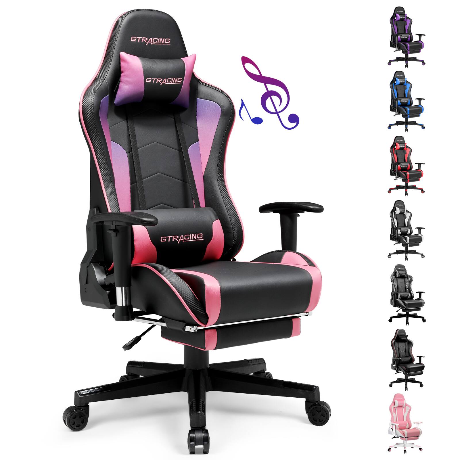 GTPlayer - Music Video Gaming Chair with Speaker Office Computer Chairs - Colorful