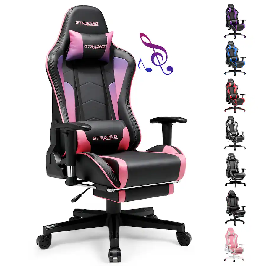 Computer Chair Pink Gaming Chair With Speakers Agility Ergonomic