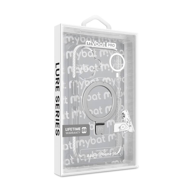mybat PRO, mybat PRO, mybat PRO, Try the 120° Kickstand Ring!, LURE SERIES, LIFETIME WARRANTY, Designed for iPhone 16 Apple