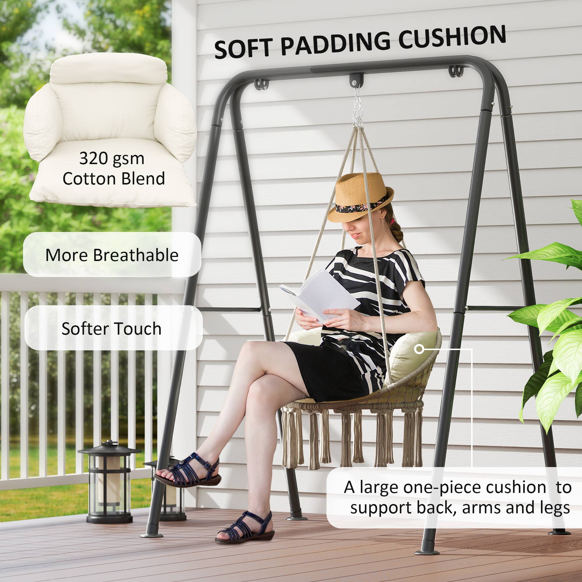 SOFT PADDING CUSHION

320 gsm Cotton Blend
More Breathable
Softer Touch

A large one-piece cushion to support back, arms and legs