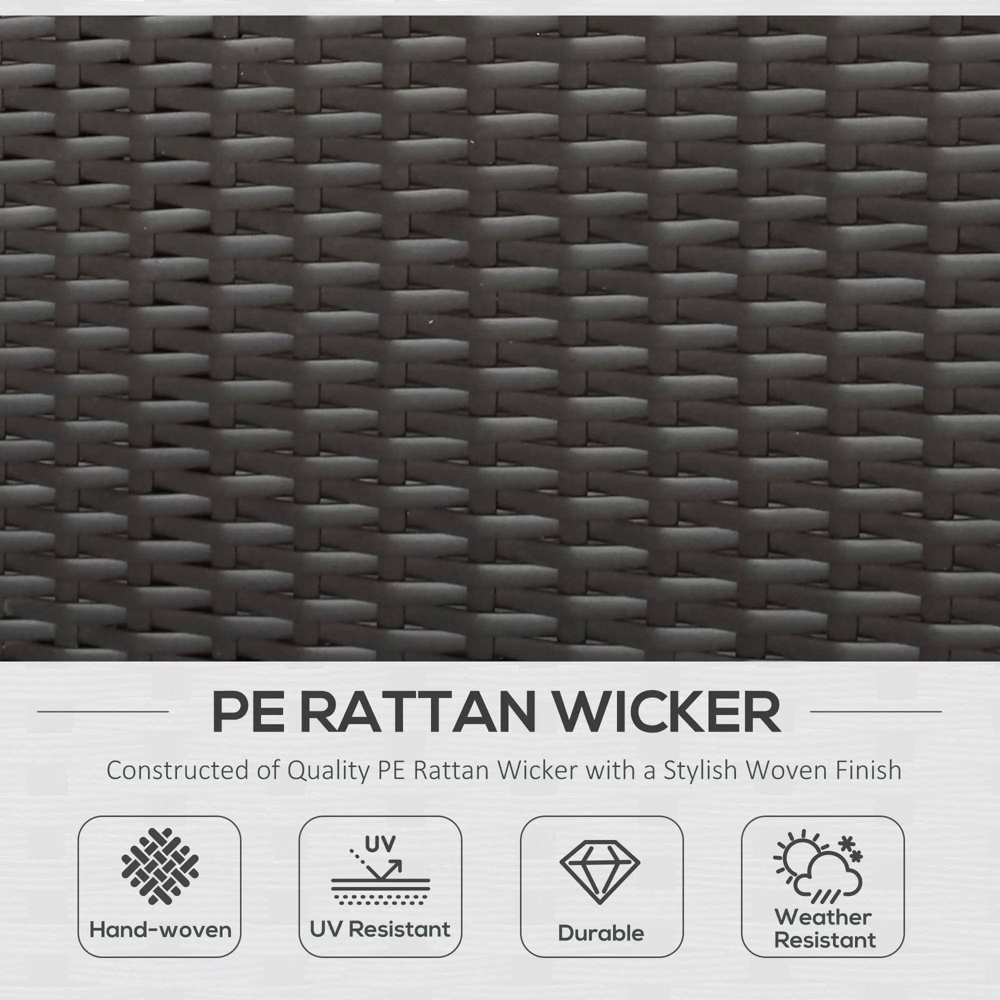 PE RATTAN WICKER Constructed of Quality PE Rattan Wicker with a Stylish Woven Finish

Hand-woven
UV Resistant
Durable
Weather Resistant