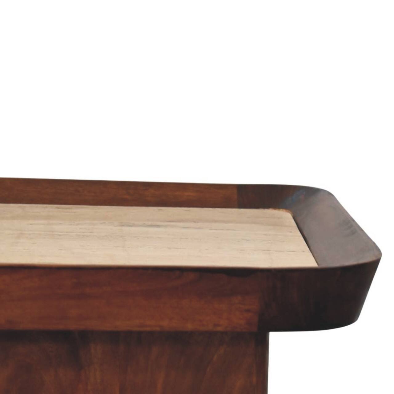 Back. Artisan Furniture - Artisan Furniture Solid Wood Travertine Top Tray Coffee Table - Brown.