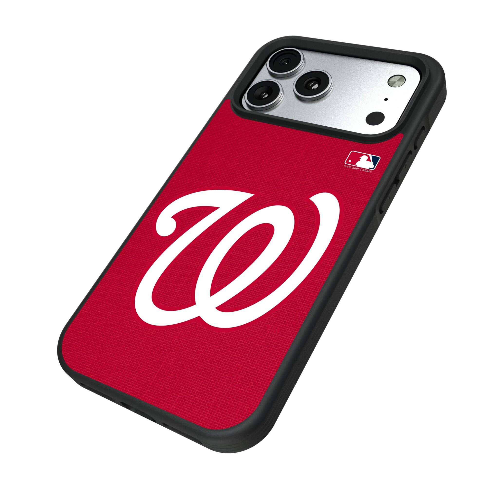 Alt View 1. Keyscaper - Washington Nationals Personalized Bump Case with 8.2ft Drop Protection - 16 Pro Max - Multicolor.