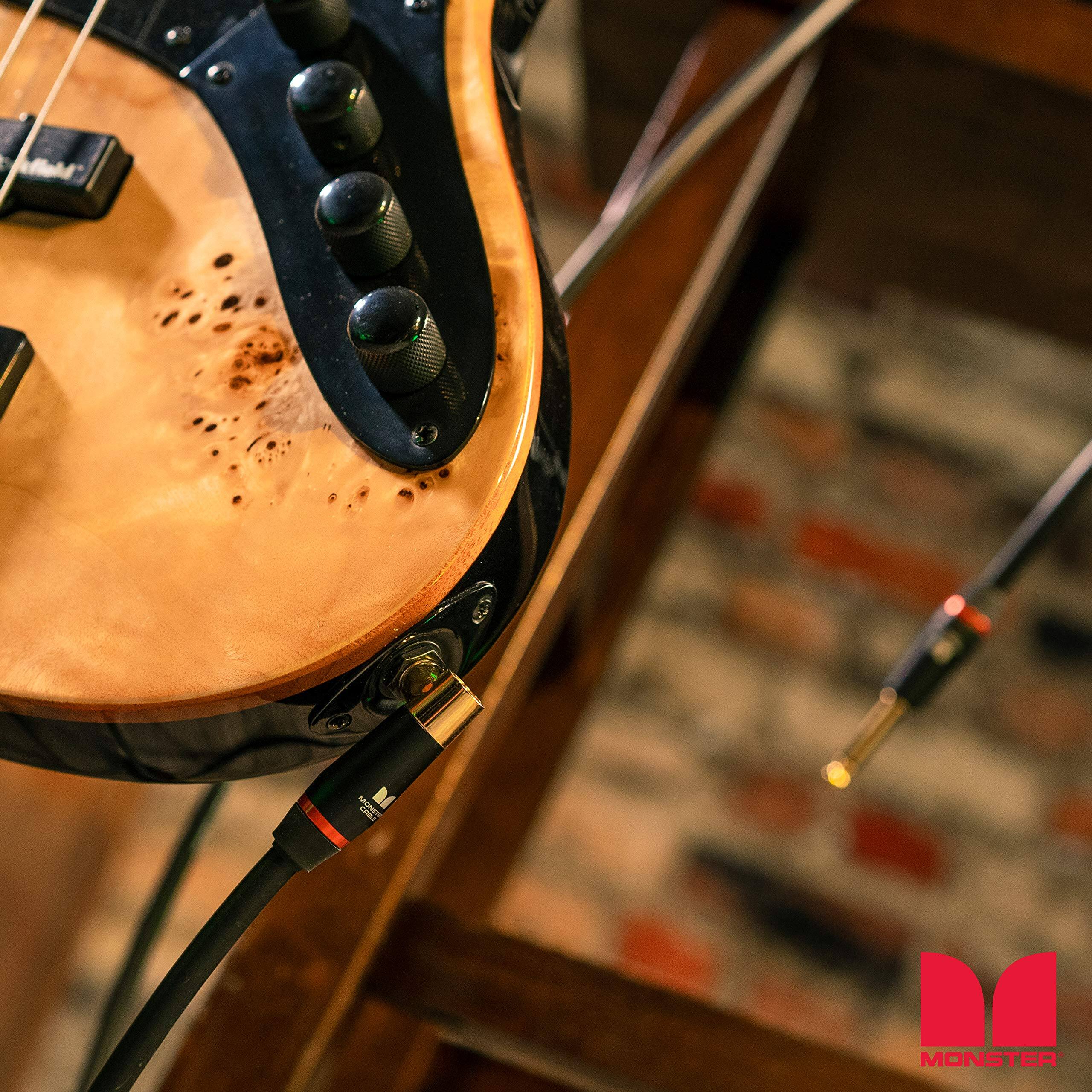Back. Monster - Prolink Bass Instrument Cable 21 ft Right Angle to Straight with 95% Copper Shield and Gold-Plated Connectors - Black.