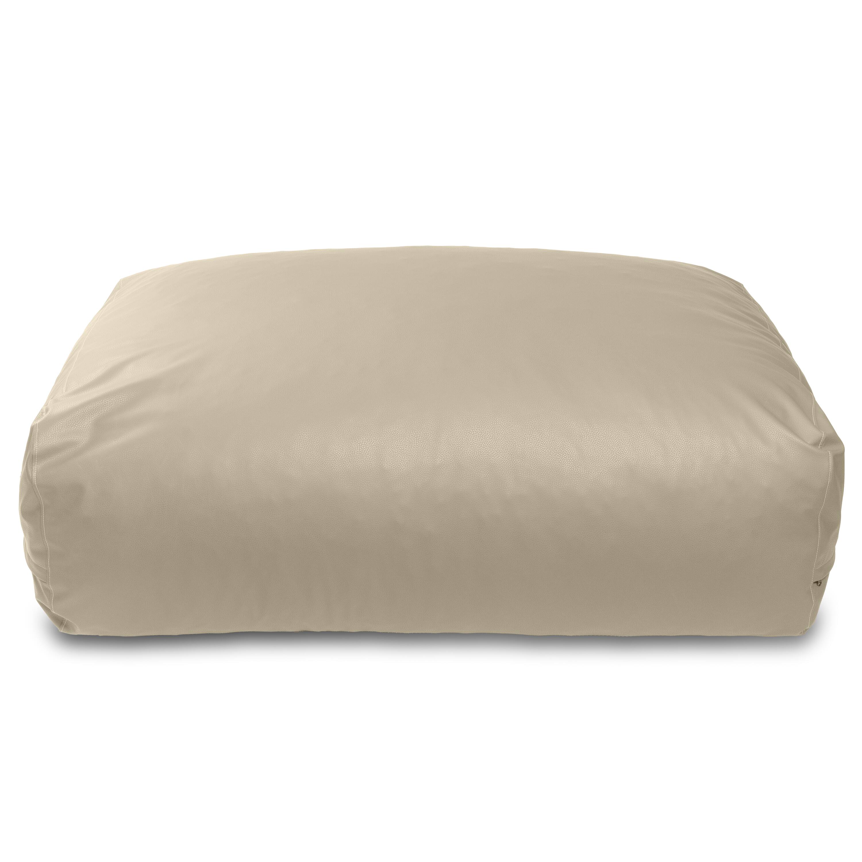 Jaxx - Atrium Collection Lino Ottoman - Oversized Large Couch Ottoman & Foam-Filled Lounger - Faux Leather - Natural Beige