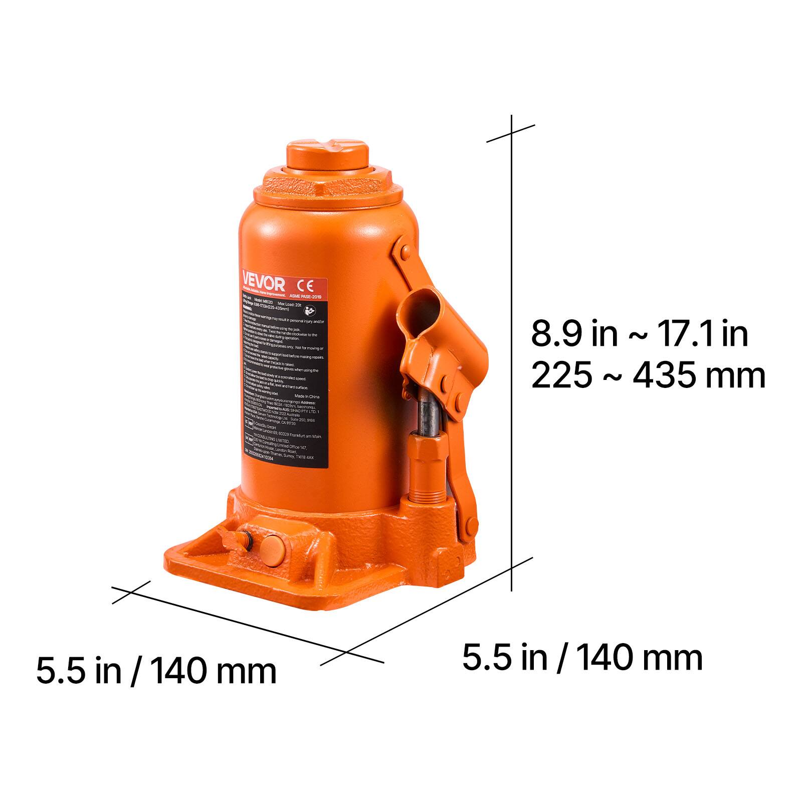 VEVOR CE

8.9 in ~ 17.1 in
225 ~ 435 mm

5.5 in / 140 mm