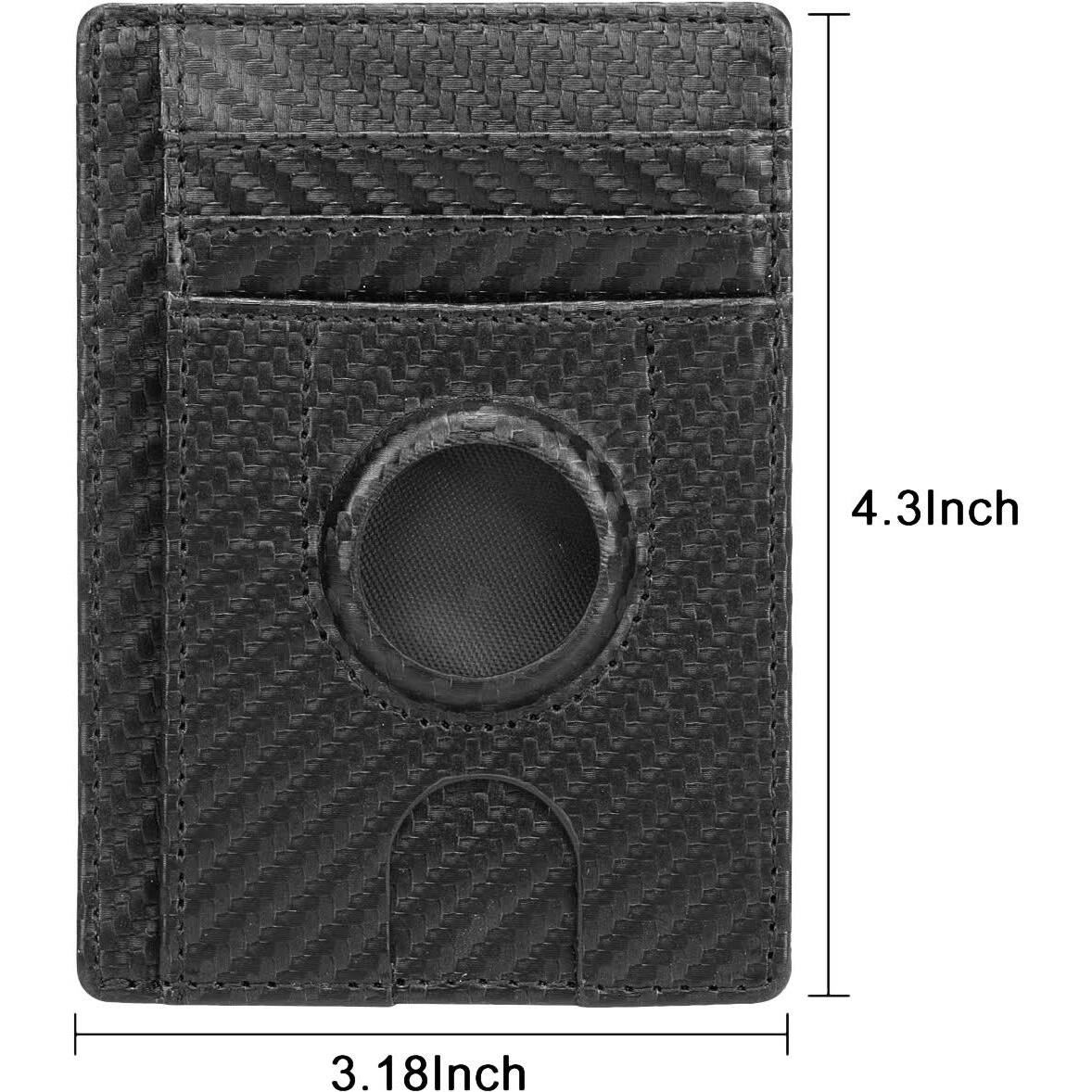Alt View 11. SaharaCase - Slim Leather Wallet Case for Apple AirTag - Black.