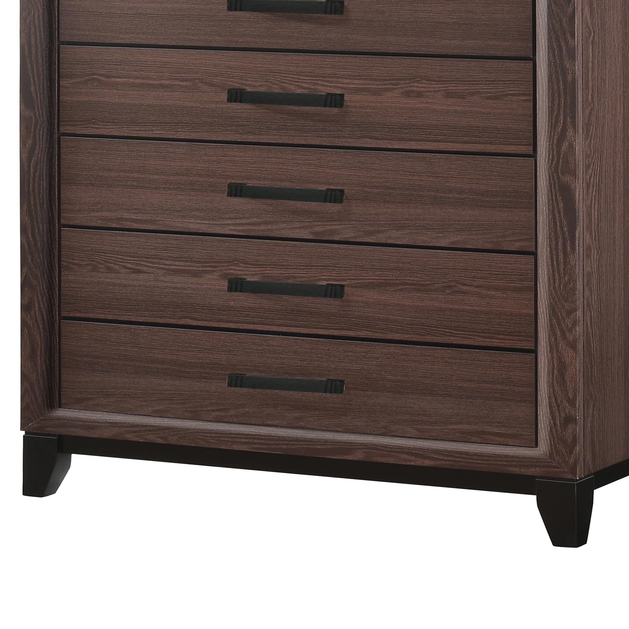 Alt View 1. Kings Brand Furniture - Kings Brand Furniture Athens 5 Wood Drawer Chest Dresser for Bedroom - Tall & Modern Storage Organizer (Brown/Black) - Brown.