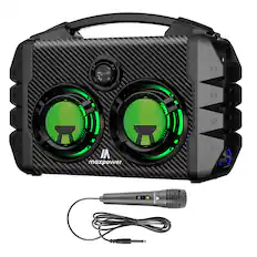 Front. Max Power - Max Power Party Box Portable Bluetooth Karaoke Speaker with LED Lights, Green.