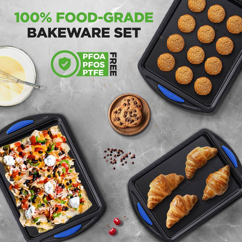 100% FOOD-GRADE BAKEWARE SET

PFOA FREE  
PFOS FREE  
PTFE
