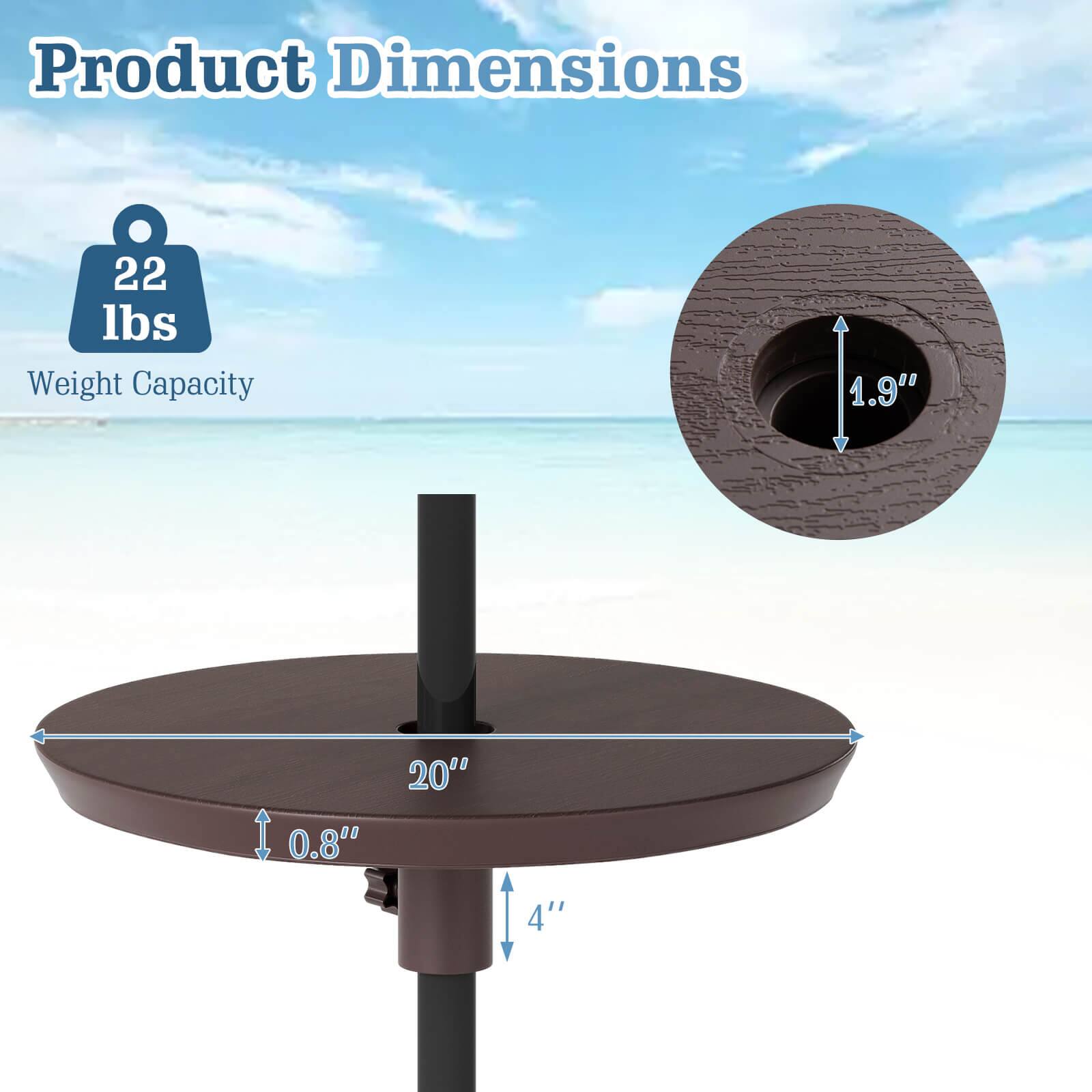 Product Dimensions  
Weight Capacity: 22 lbs  
1.9"  
0.8"  
20"  
4"