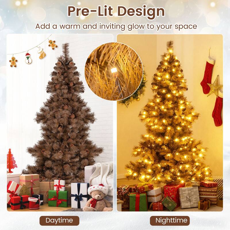 Pre-Lit Design  
Add a warm and inviting glow to your space  

Daytime  
Nighttime