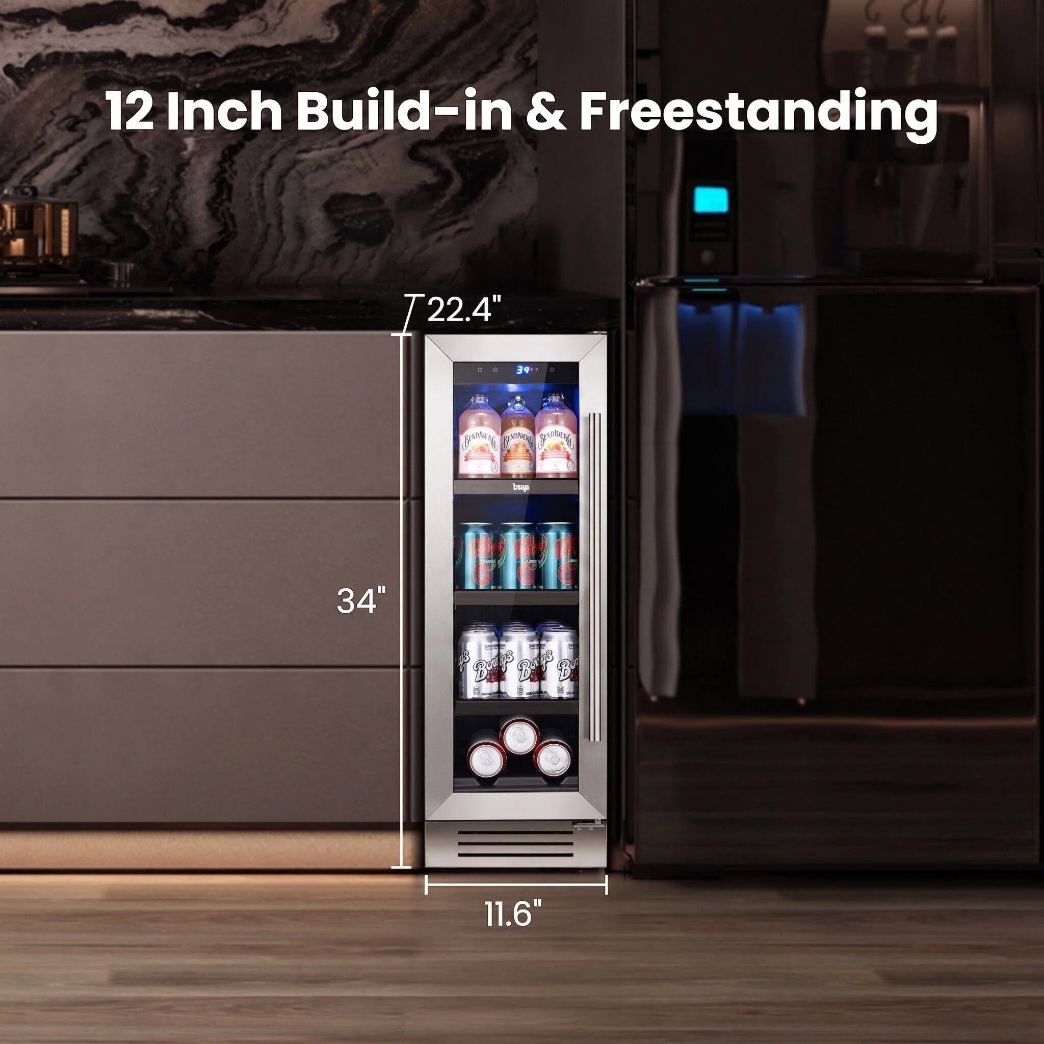 12 Inch Build-in & Freestanding  
22.4"  
34"  
11.6"