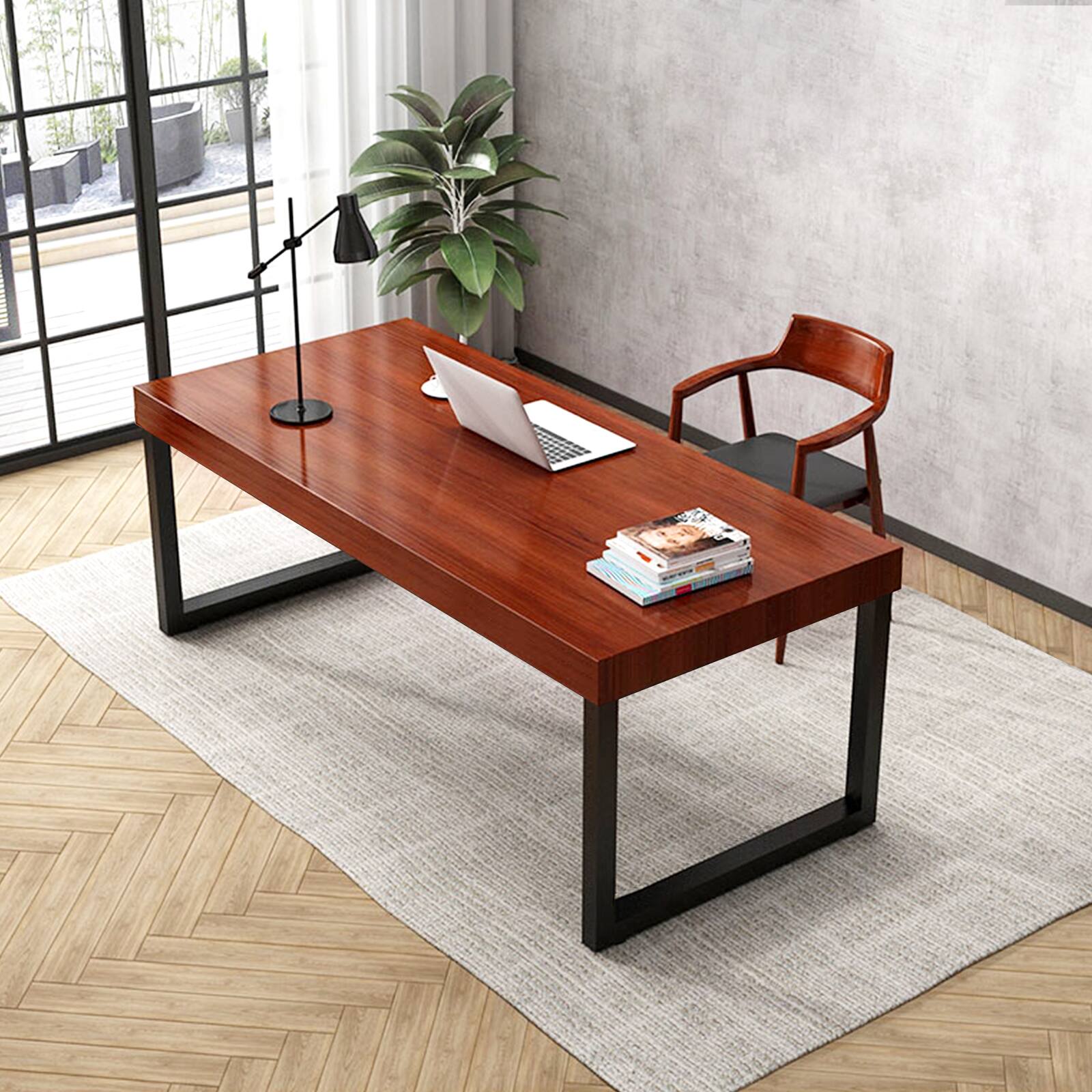 Alt View 5. VEVOR - Set of 2 Steel Table Legs, 28''Height 35''Wide Dining Table Legs, Heavy Duty 3.1" Width Box Section Square Table Legs - Black.