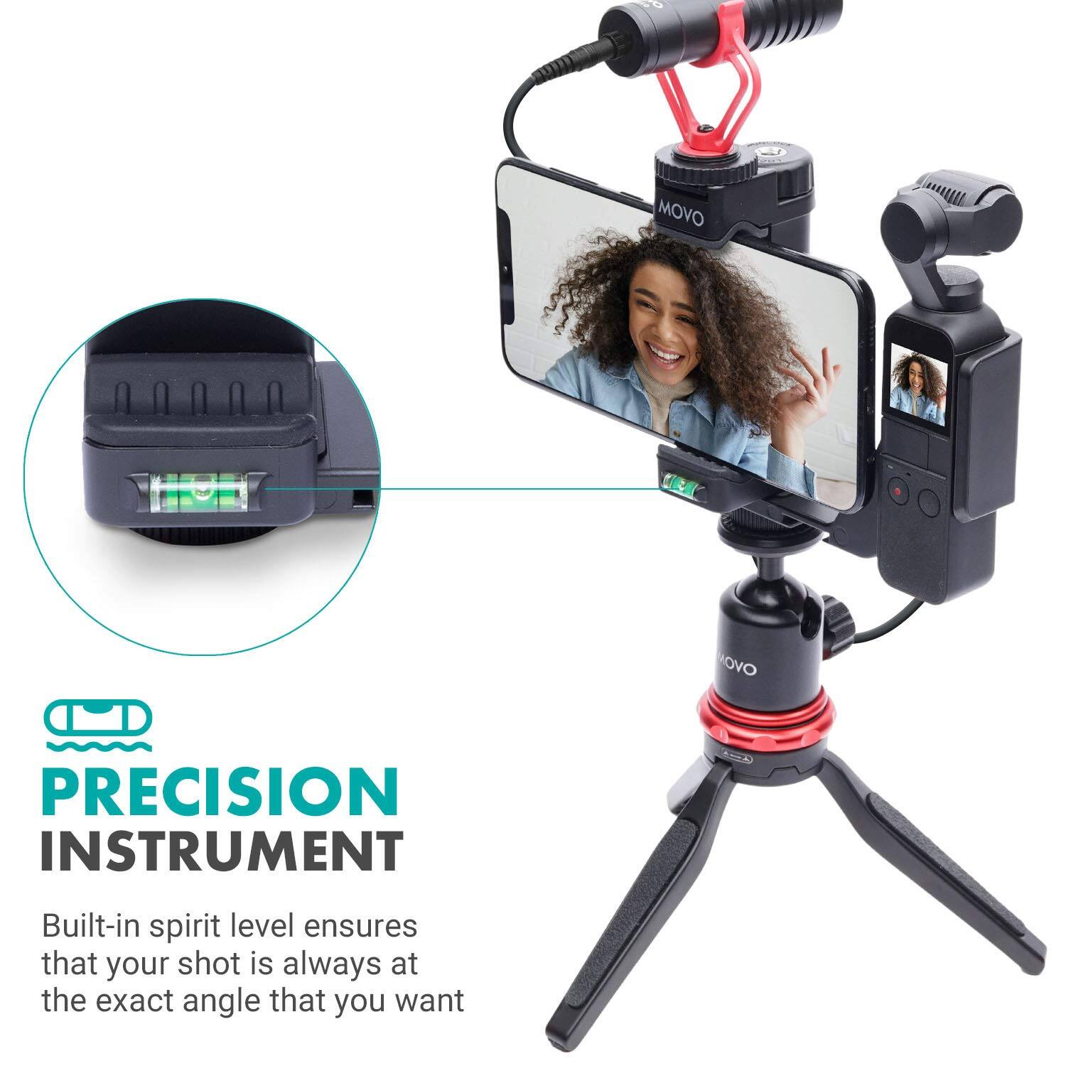 MOVO PRECISION INSTRUMENT

Built-in spirit level ensures that your shot is always at the exact angle that you want