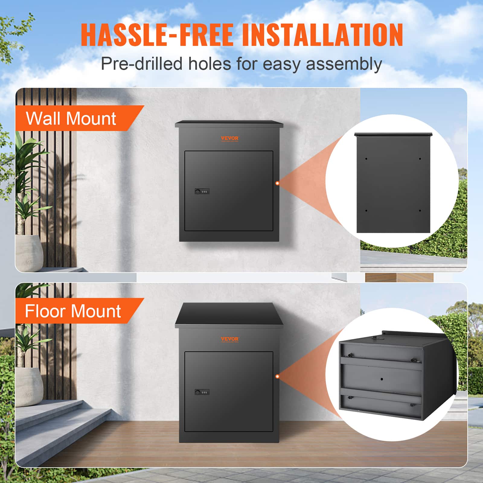 VEVOR Package Delivery Boxes for Outside, Extra Large Mailbox with