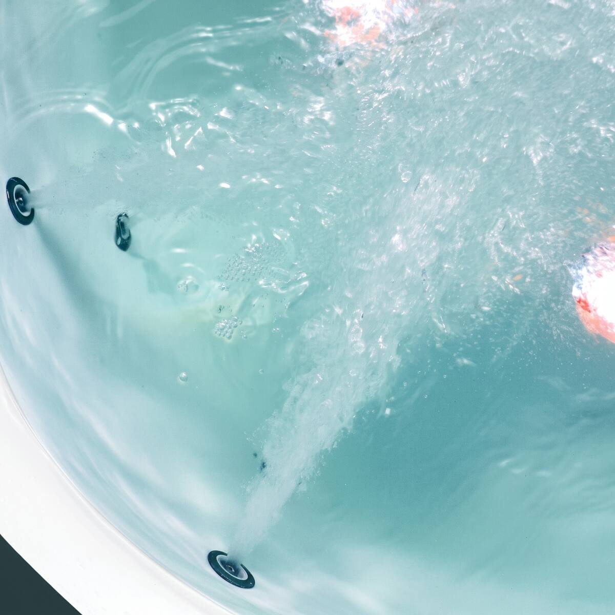 Alt View 4. Loheer - Loheer Corner Whirlpool Bathtub for Two with Waterfall Faucet, Acrylic Jetted Spa Tub with LED Air Jets - White.