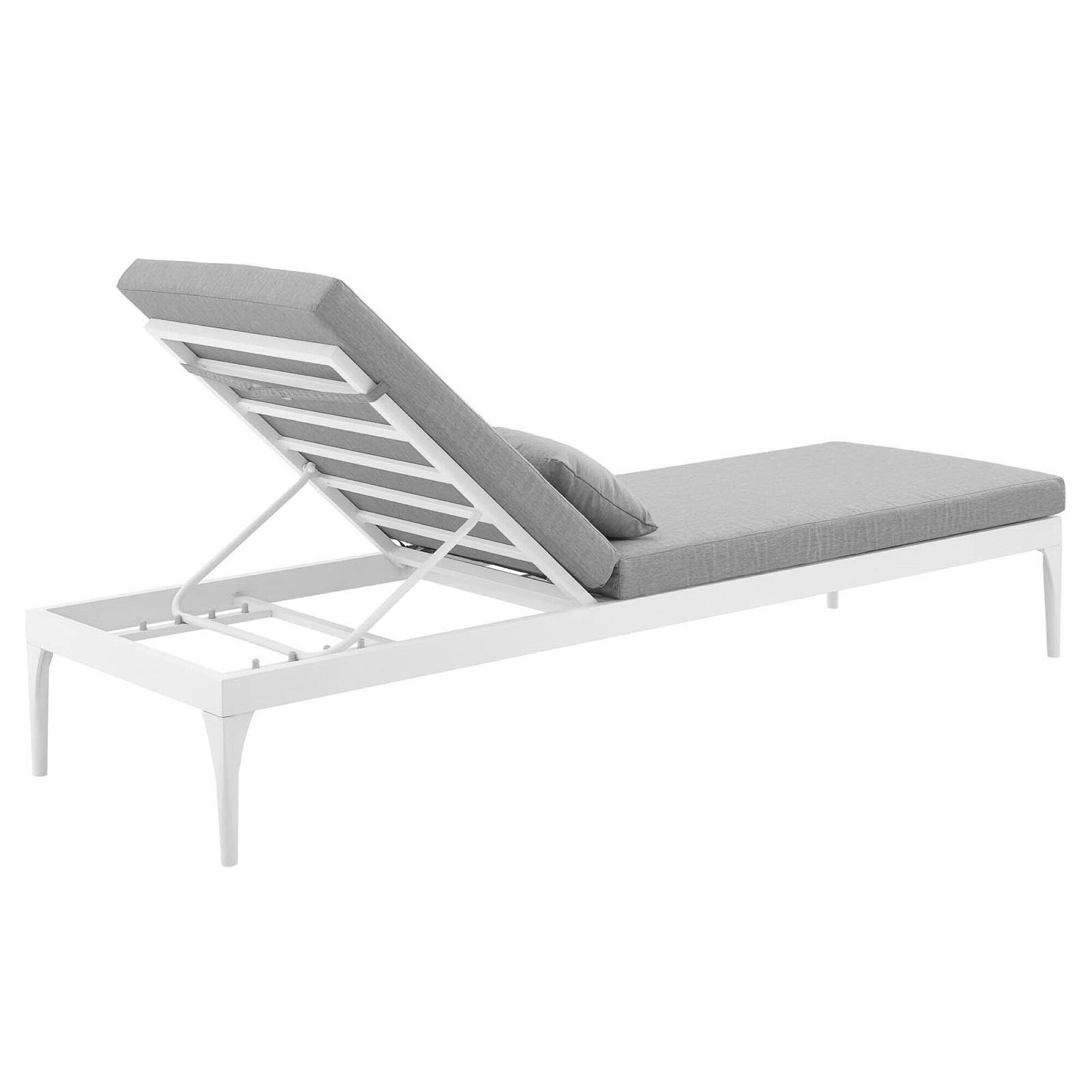 Back. Modway - Perspective Cushion Outdoor Patio Chaise Lounge Chair by Modway - White Gray.