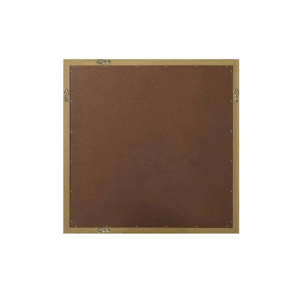 Angle. Elegant Kitchen and Bath - Noah Wooden Square Mirror 36 x 36 in Honey Brown - Honey Brown.