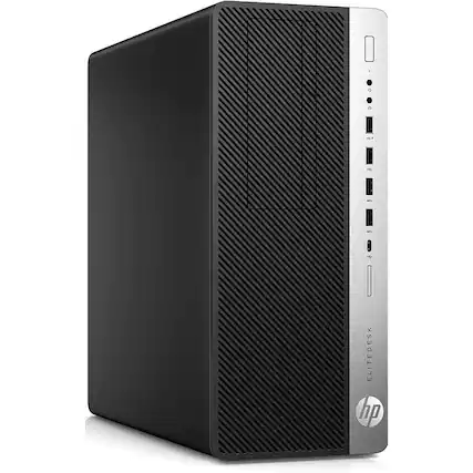 Front. HP - HP EliteDesk 800 G4 Tower Desktop | i5-8500 | 8GB | 256GB | Windows 11 P - Black.