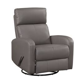 TinyHomie - 1pc Glider Recliner Chair with Swivel Motion Leather Upholstery Luxury Comfort Solid Wood Living Room Furniture - Mocha