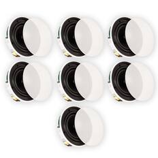 Front. Theater Solutions by Goldwood - TSQ670 in Ceiling 70 Volt 6.5" Speakers Quick Install 7 Piece Speaker Set - Paintable White.