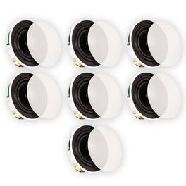 Theater Solutions by Goldwood - TSQ670 in Ceiling 70 Volt 6.5" Speakers Quick Install 7 Piece Speaker Set - Paintable White