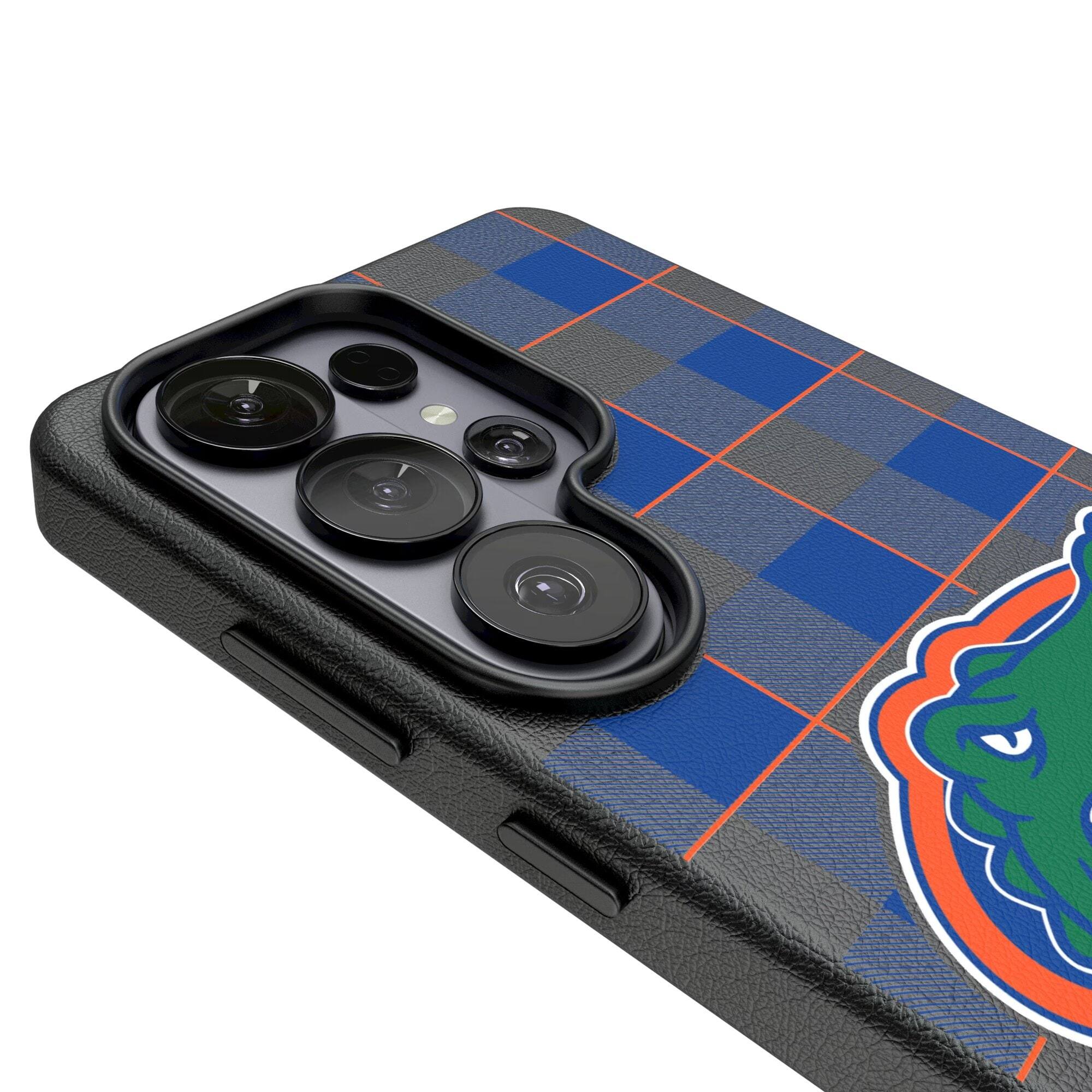 Alt View 2. Keyscaper - Florida Gators Plaid Galaxy Magnetic Bump Case - S25 Ultra - Black.