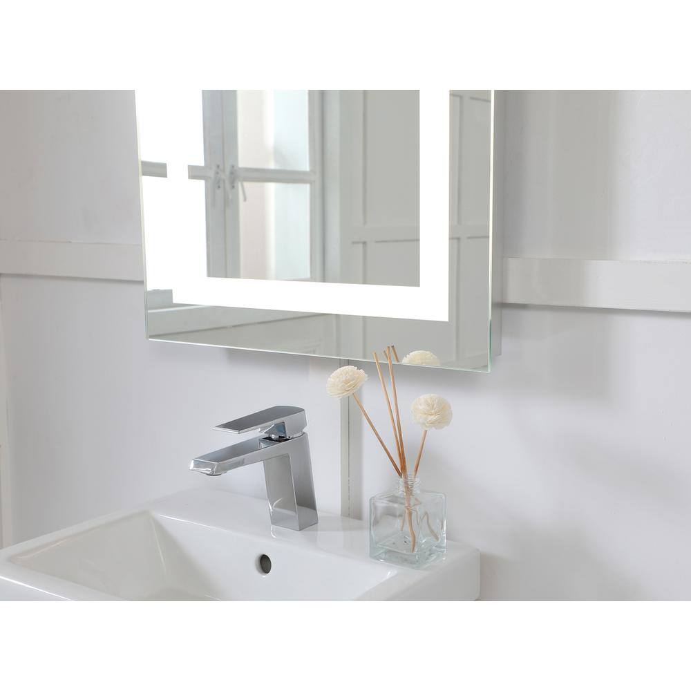 Alt View 1. Elegant Decor - LED Hardwired Mirror Rectangle W20H30 Dimmable 5000K - Glossy White.