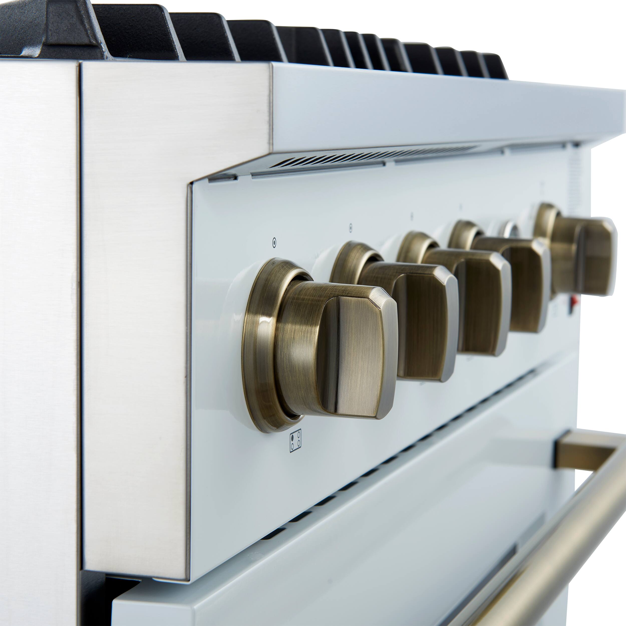 Alt View 5. Forno Appliances - Marco 4.32 Cu. Ft. Freestanding Gas Convection Range with Dual Ring Burner - White.