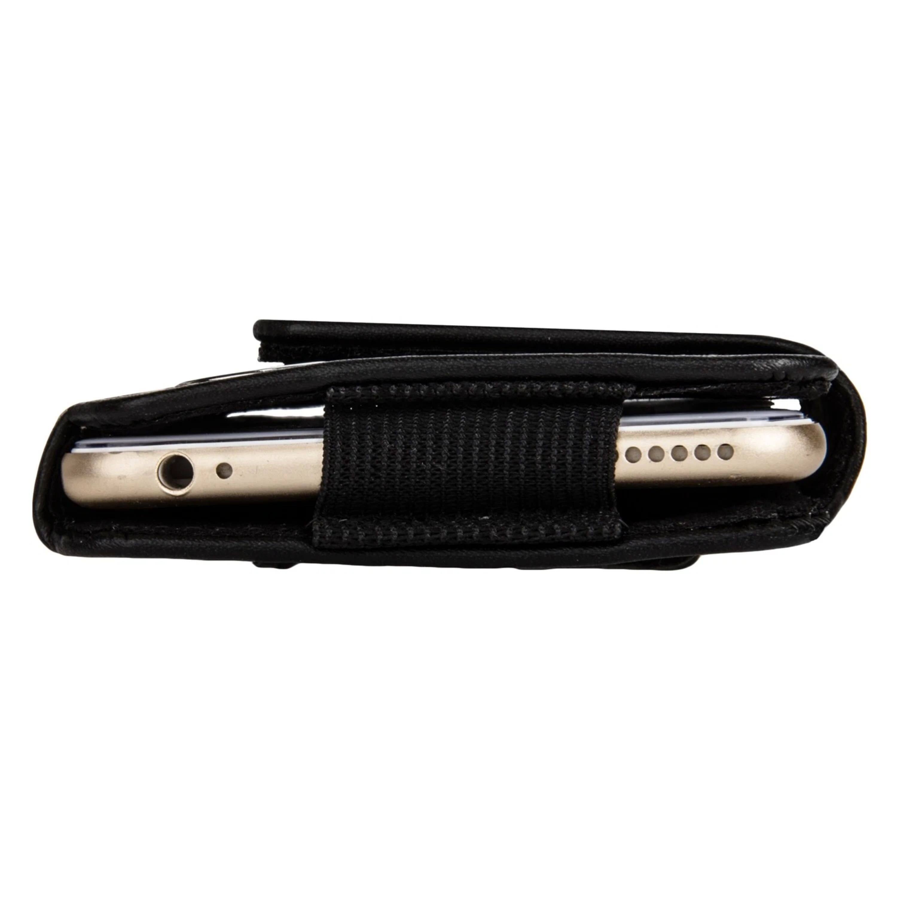 Alt View 2. Kitcheniva - PU Belt Holster For 6.1″ Phones Shining Black - Shining Black.