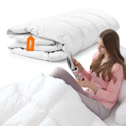 Front. Cheer Collection - Cheer Collection Luxurious Duvet Insert | Super Plush Goose Down Alternative King Size White Comforter - White.