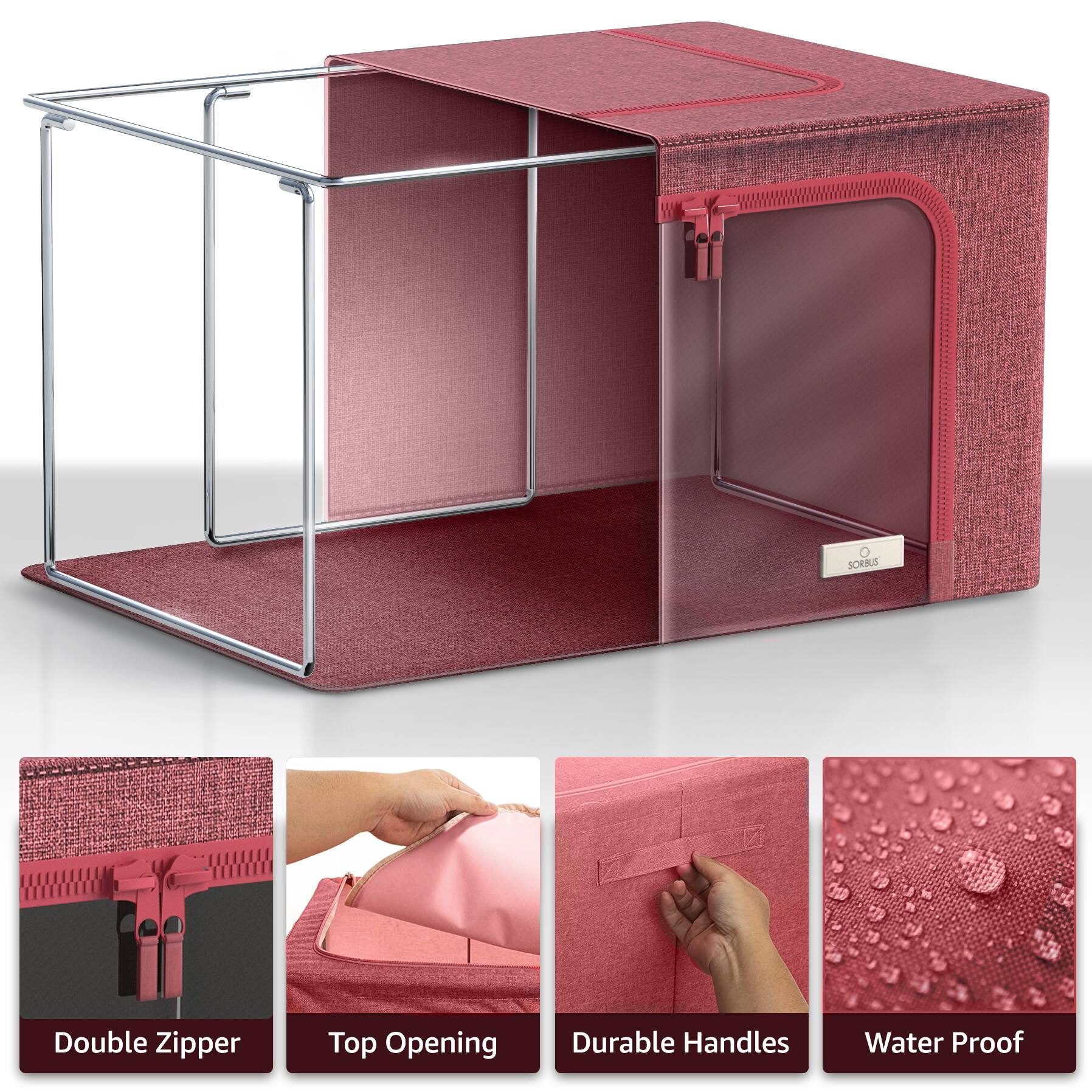 SORBUS Double Zipper Top Opening Durable Handles Water Proof

- Double Zipper
- Top Opening
- Durable Handles
- Water Proof