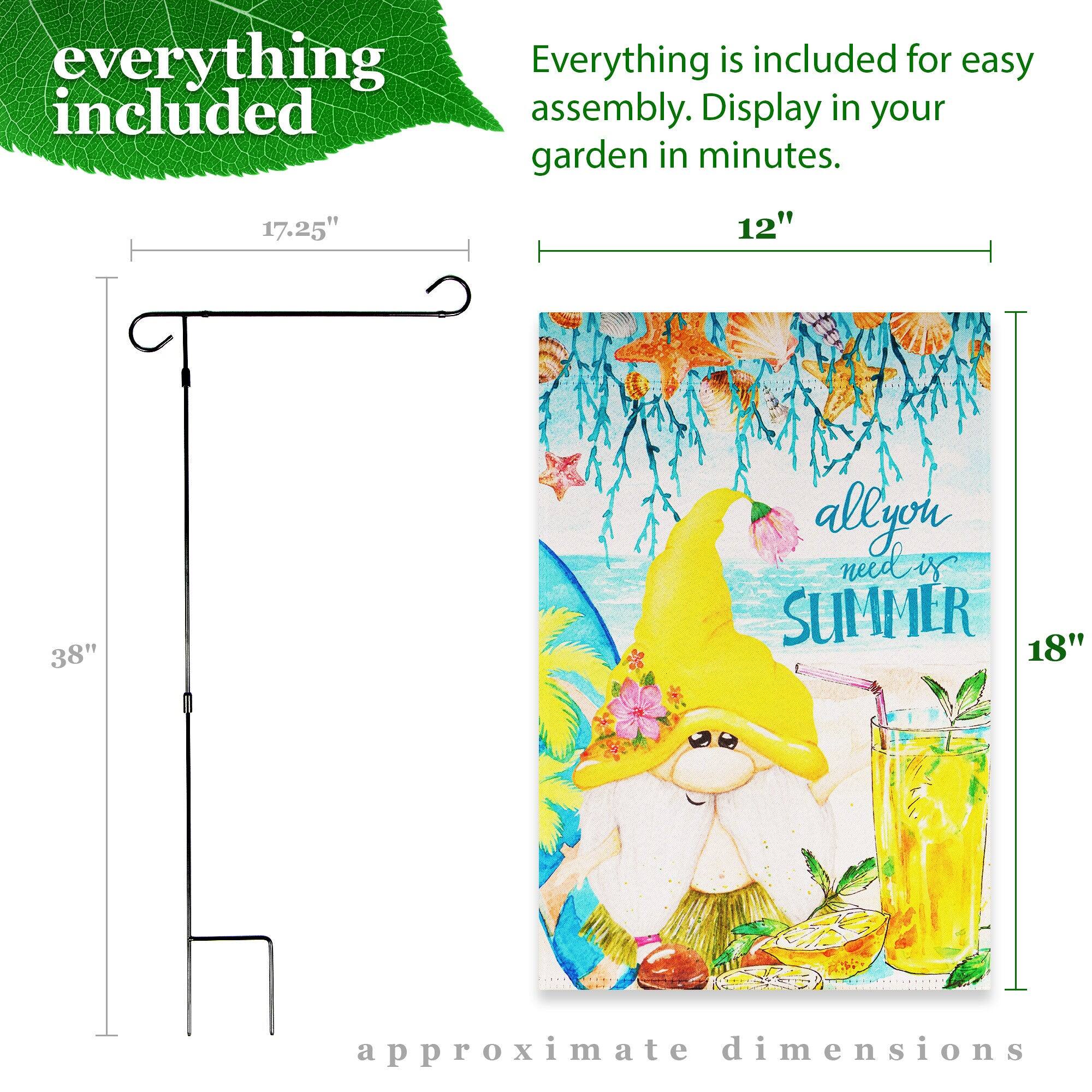 Everything is included for easy assembly. Display in your garden in minutes.

Approximate dimensions:
- 17.25"
- 12"
- 38"
- 18"