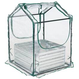 Sunnydaze - Galvanized Steel Raised Bed with Greenhouse - 2 ft x 2 ft - Clear